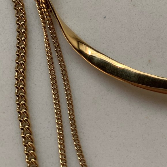 Stella & Dot gold tiered multi-chain necklace - Picture 2 of 8